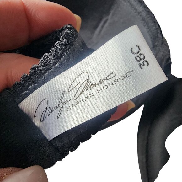 Marilyn Monroe Black Lace Strapless Bra 38C With Adjustable Straps - Picture 5 of 6